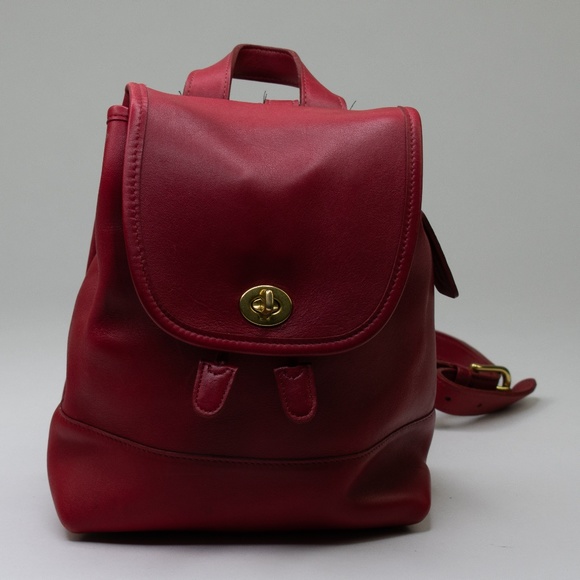 Coach Bags Red Leather Mini Key Hole Backpack Poshmark